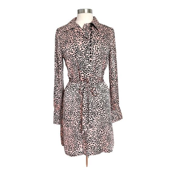 Equipment Temera Leopard Shirtdress Blush Size Large - Picture 2 of 13